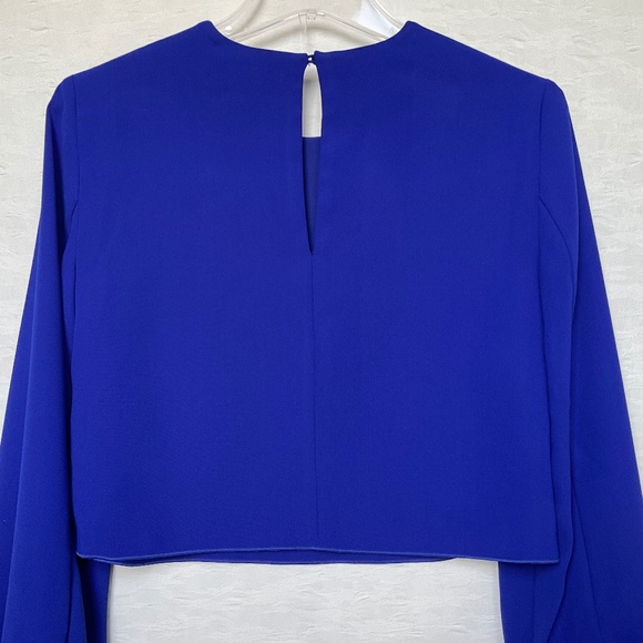 Aritzia Babaton Blouse Medium Blue Luxury Careerwear Long Sleeves Button Cuff XS - Picture 3 of 15